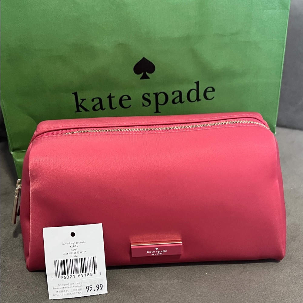 Kate Spade Rose Oil Carter Ksnyl Cosmetic Case NWT